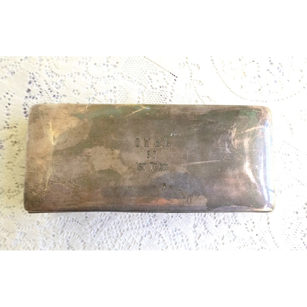 Poole Silver Co Vintage Silver Plated Cigarette Box Military Trophy 1950s - Picture 4 of 8